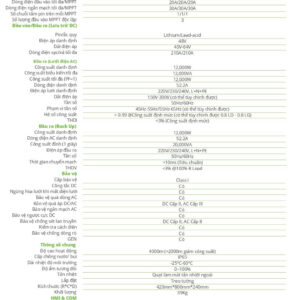 Datasheet Senergy 12kw 1 Pha SE-12K-PRO